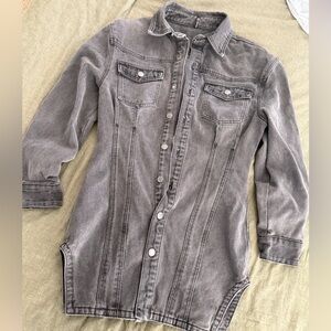 PRETTY LITTLE THING BLACK DENIM DRESS